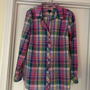 Talbots classic plaid blouse. Sz M